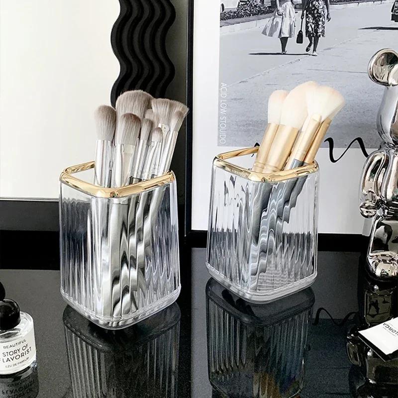 Luxury Makeup Organizers Desktop Cosmetic Brush Storage Box Office Pen Case Make Up Brushes Organizer Lipstick Sundries Holder