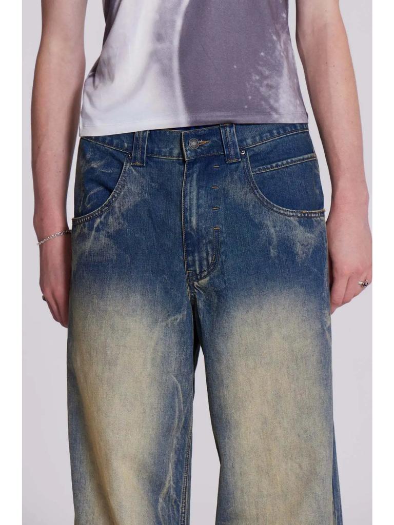 GLYDE Printed Baggy Jeans Women Clothing High Street Rivet Washed Distressed Vintage Pants Women Jeans Casual High Waisted Jeans