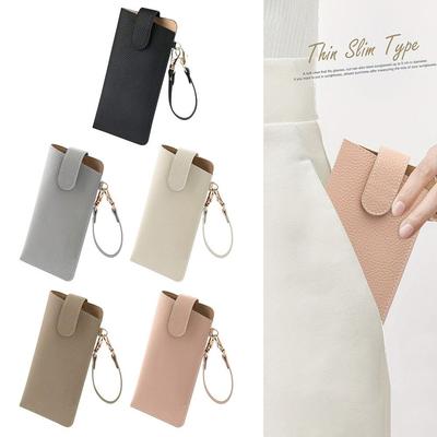 Solid Color Sunglasses Pouch PU Leather Hanging Sunglasses SunGlasses Holder  Eyewear Accessories