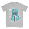 Hatsune Mikus Vocaloid Girl T-Shirt Herren Baumwoll-Oberteile Streetwear Rundhals Kurzarm