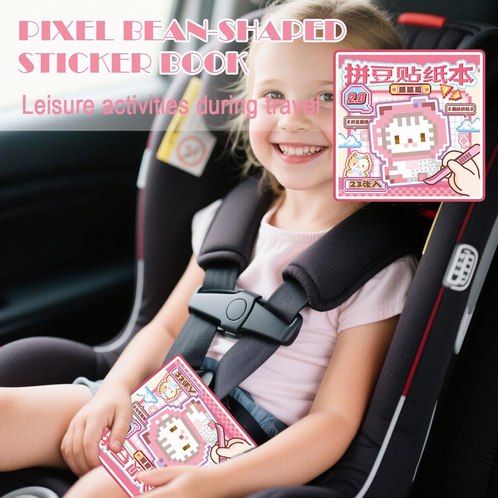 Cartoon Pixel Animal Fuse Bead Sticker Book - 23-Page Creative Activity Kit Fun Educational DIY Toy For Kids’ Handcraft