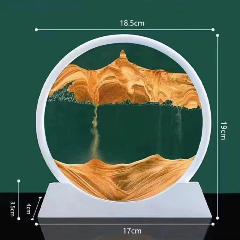 3D Hourglass Quicksand Moving Sandround Glass Deep Sea Sandscape Art Picture Craft Flowing Painting Office Hom Decor Gifts