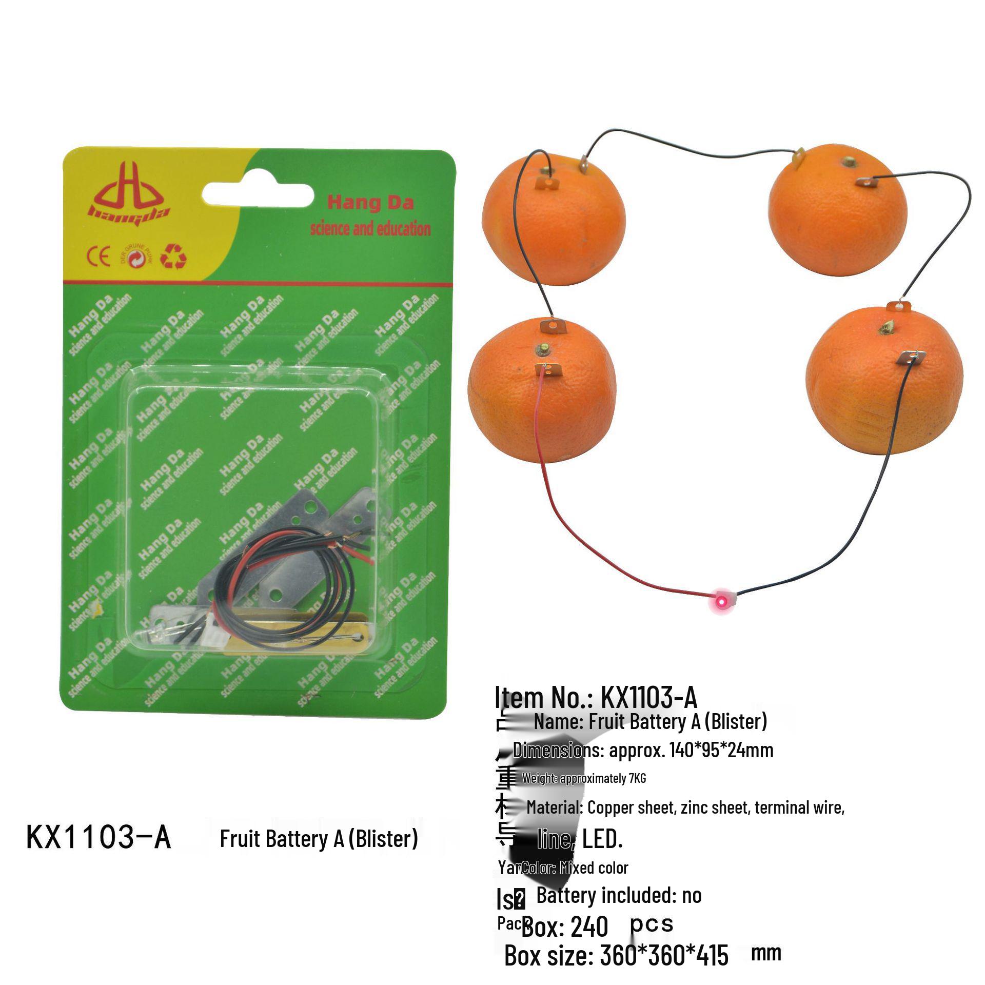 

Kids Potato Battery Science Experiment DIY Kit