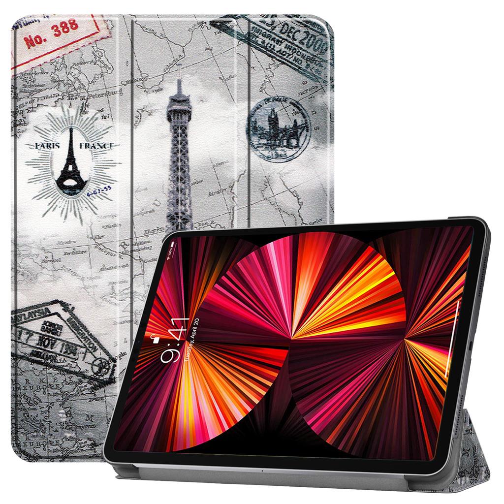 Customizable Embossing Cartoon Pictures Trifold Folio Stand Hard Back Tablet Case for iPad Pro 11" 2021