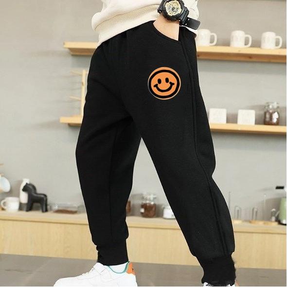 Pantalon de survêtement fin à imprimé lettres tendance pour garçons, pantalon de jogging décontracté, pantalon ample et doux en coton pour enfants