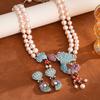 Mediaeval Style Shell Conch Jewelry Colorful Double-layer Necklace  Evening Wear