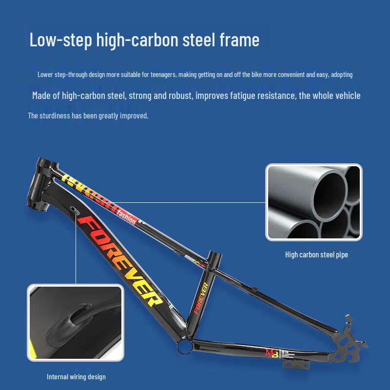Forever 7-Speed 20-inch Youth Mountain Bike with Disc Brakes
