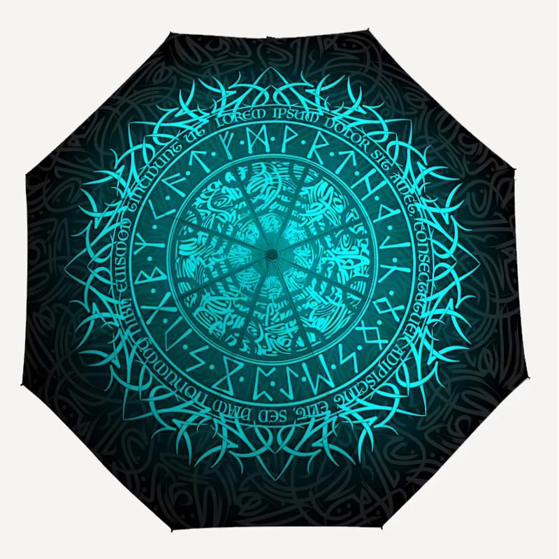 1PC Circles Symbols Umbrella-8-Rib Reinforced, Automatic Open, Lightweight & Durable, Cute Fashion Accessory for Outdoor-T179