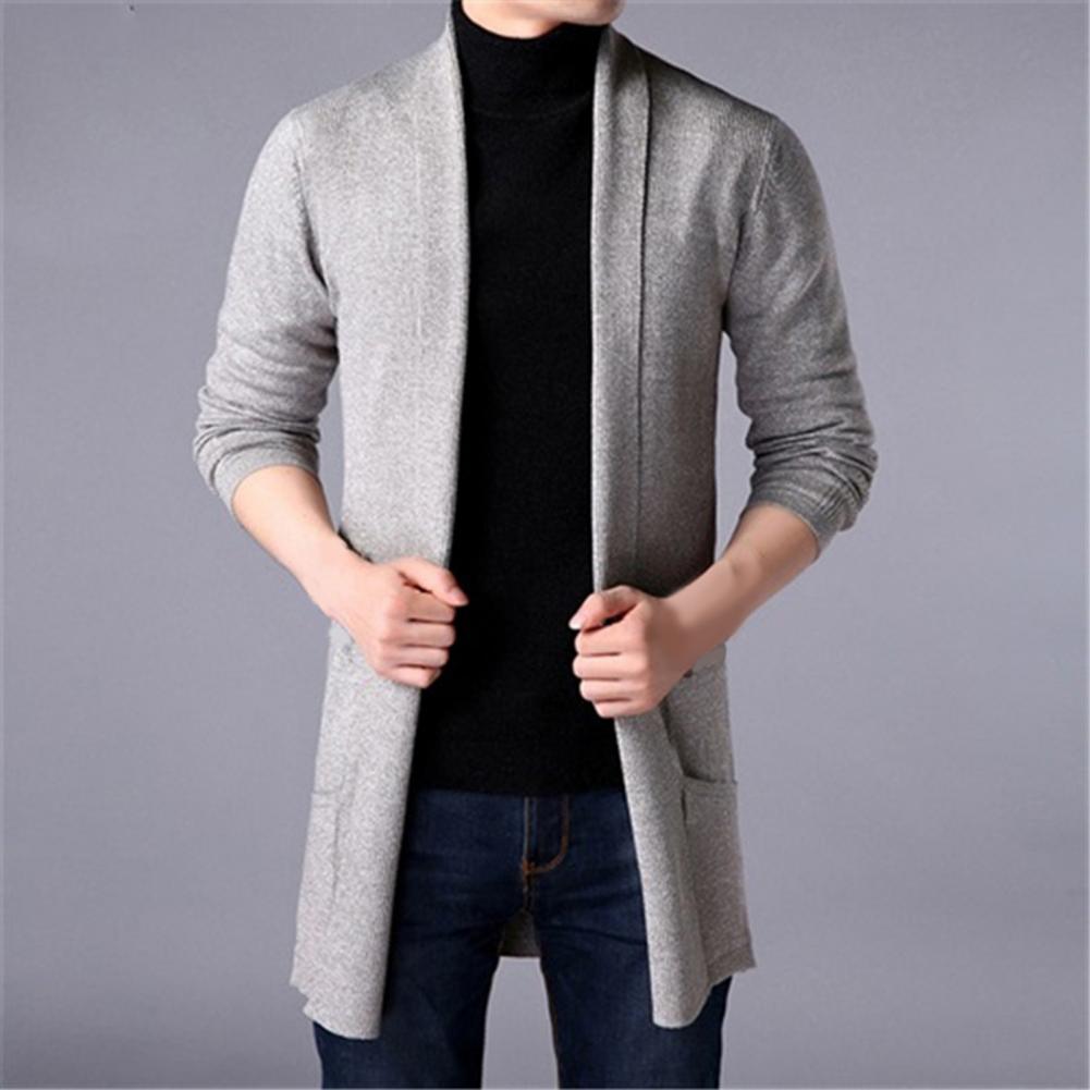 

FiveFive свитер пальто мужская мода осень мужская тонкая длинная однотонная трикотажная куртка мода мужской повседневный свитер кардиган пальто XS хаки