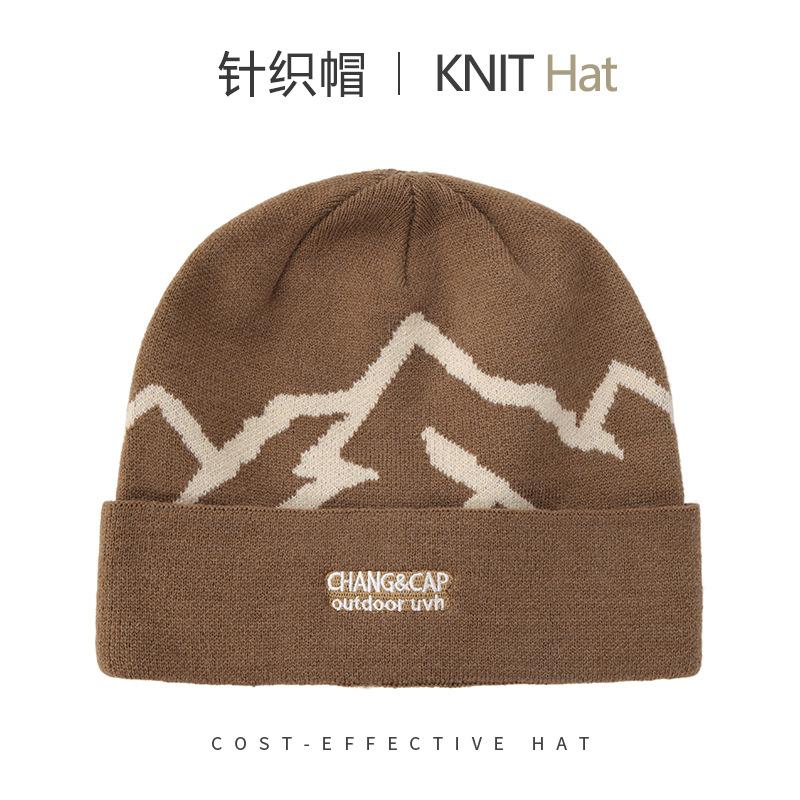 Warm ear protection knitted hat men's and women's autumn and winter outdoor mountaineering skiing cold hat big head circumference windproof versatile