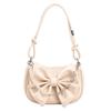 Pearl Chain Shoulder Bag with Bowknot for Women  Small Axillary Bag  Versatile  Luxurious Texture  Sweet  Summer Fashion