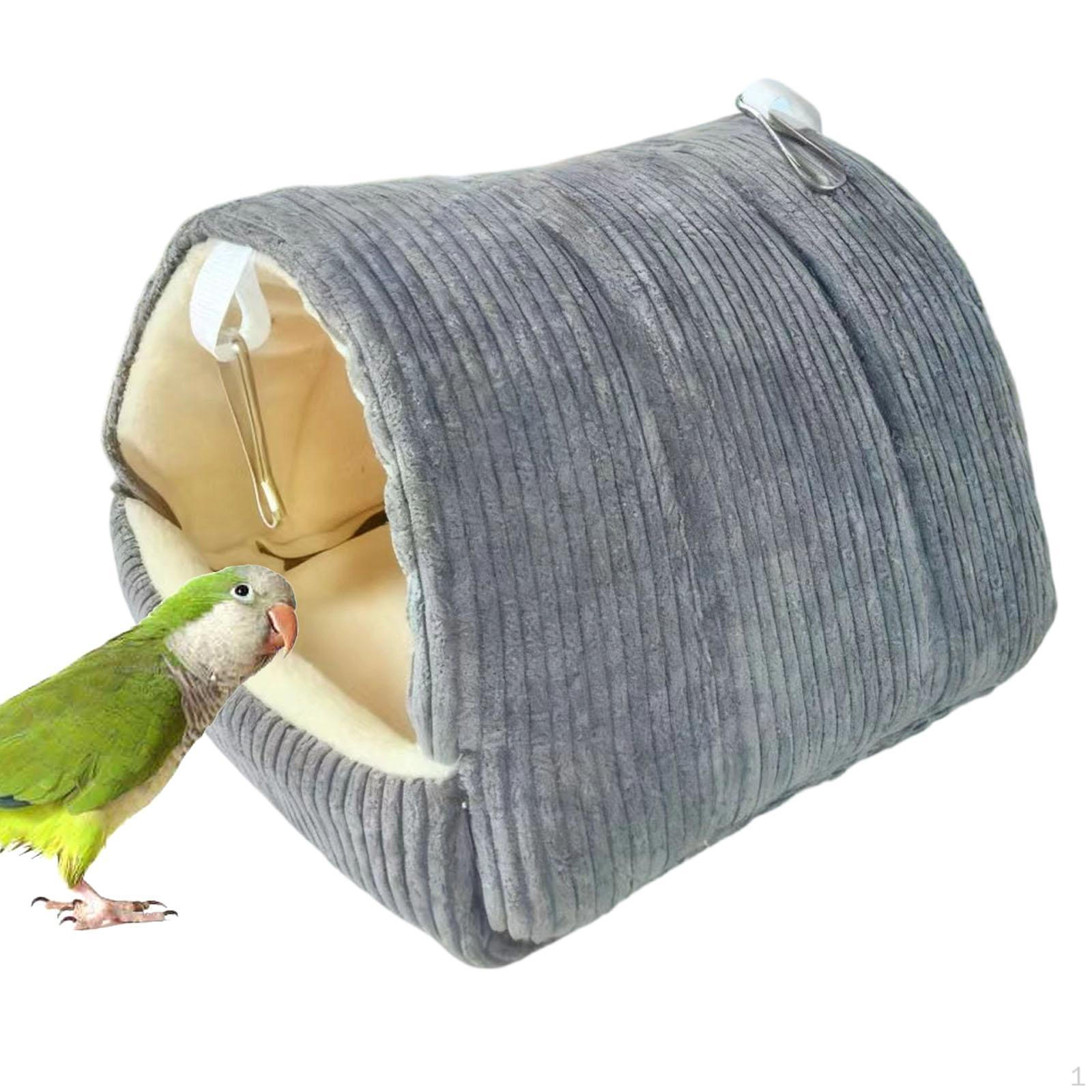 

Nest Hanging Hammock Cozy Thick Warm for Birdcage Suitable Parakeets Indoor Relaxation Gray