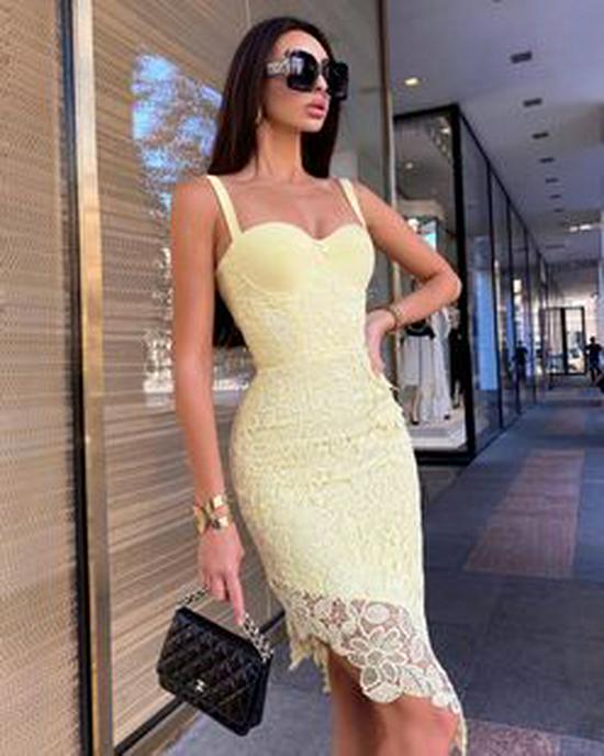 European & American Autumn/Winter Women's Long-Sleeve Sexy Hollow Chest Slim Bandage Dress
