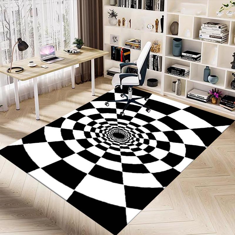 1PC Checkerboard Tunnel Extra Large Non Slip Floor carpet, Office, family, bedroom, Studio Large Area Rug Indoor Rugs, Vibrant Colors