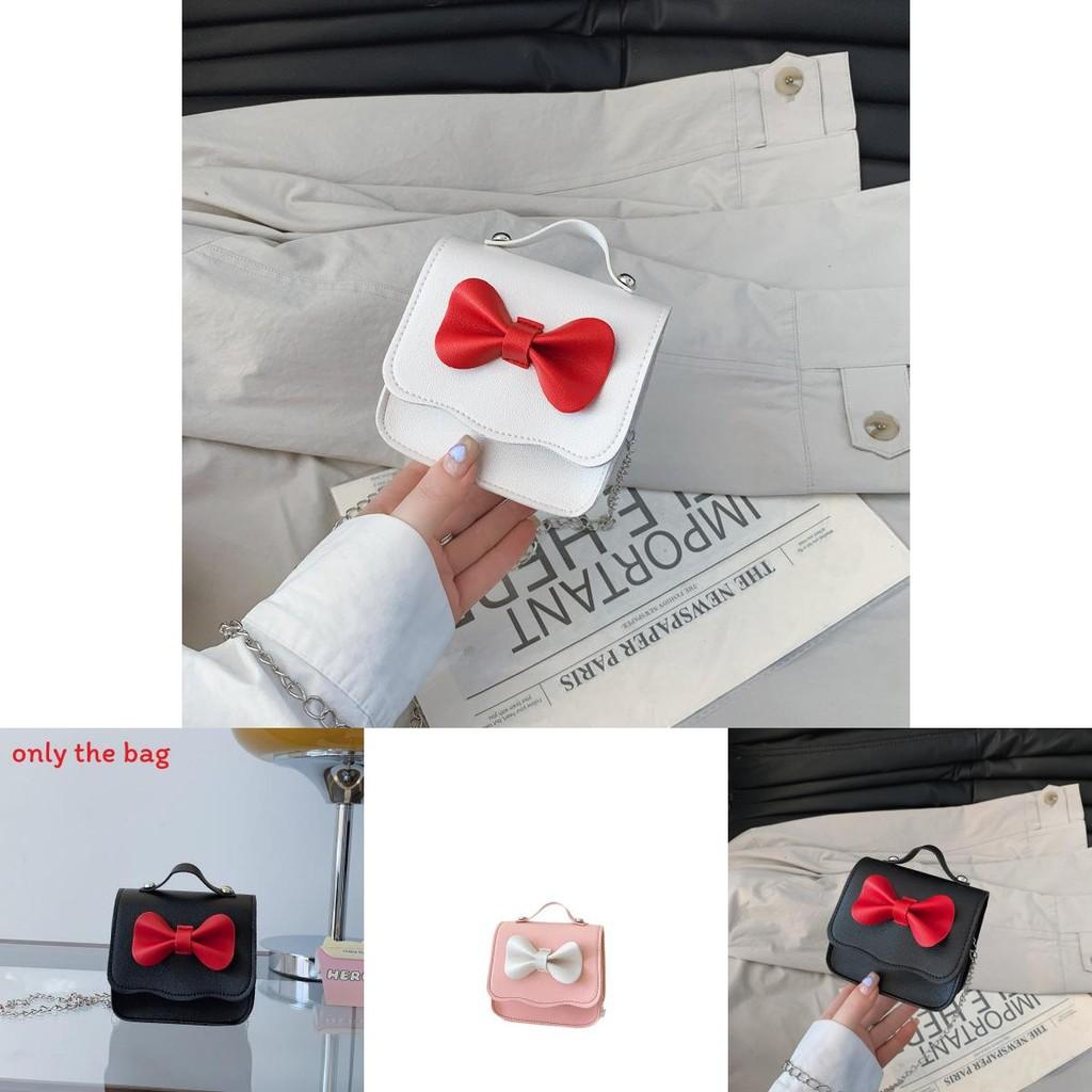 Small Princess Fashion Butterfly Bow Girl Mini Crossbody Bag With Pu Material For Toddler Daily Use
