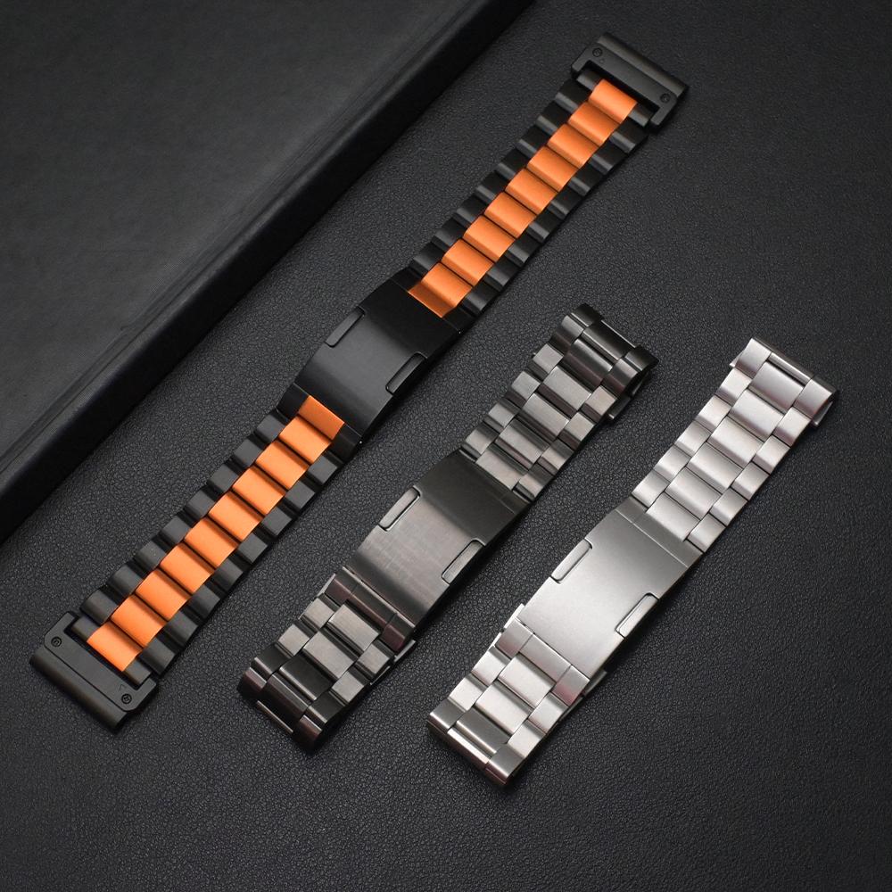 26mm Stainless Steel Band for Garmin Fenix 8 51mm Fenix 7X Pro 51mm Garmin Fenix 6X 7X Quick Fit Metal Strap for Garmin Enduro 3