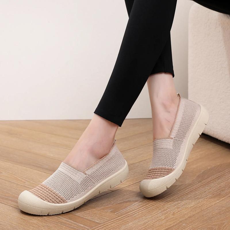 2025 Summer New Women's Old Beijing Cloth Shoes Casual Fly-woven Mesh Comfortable Non-slip Soft Sole Casual Mother Shoes