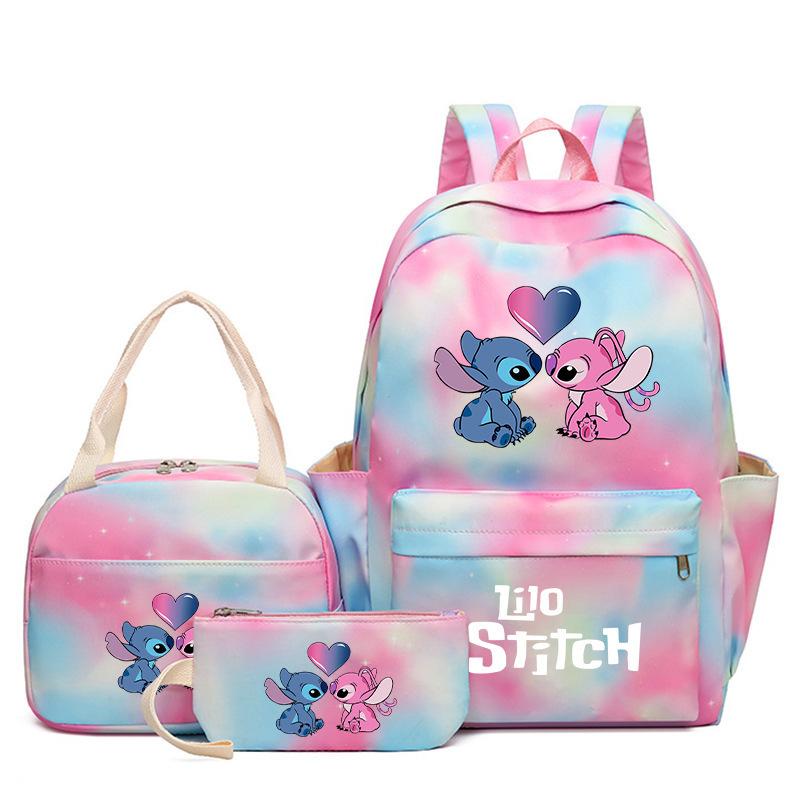 Cartoon Animation Schoolbag Large Capacity Primary And Secondary School Students Backpack Meal Bag Pencil Bag Three-Piece Set