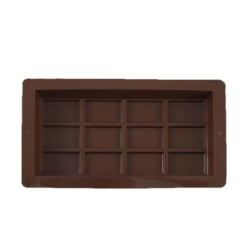 6-Cavity Rectangle Silicone Chocolate Mold for Easy Release and High-Temperature Resistant Dessert Making.
