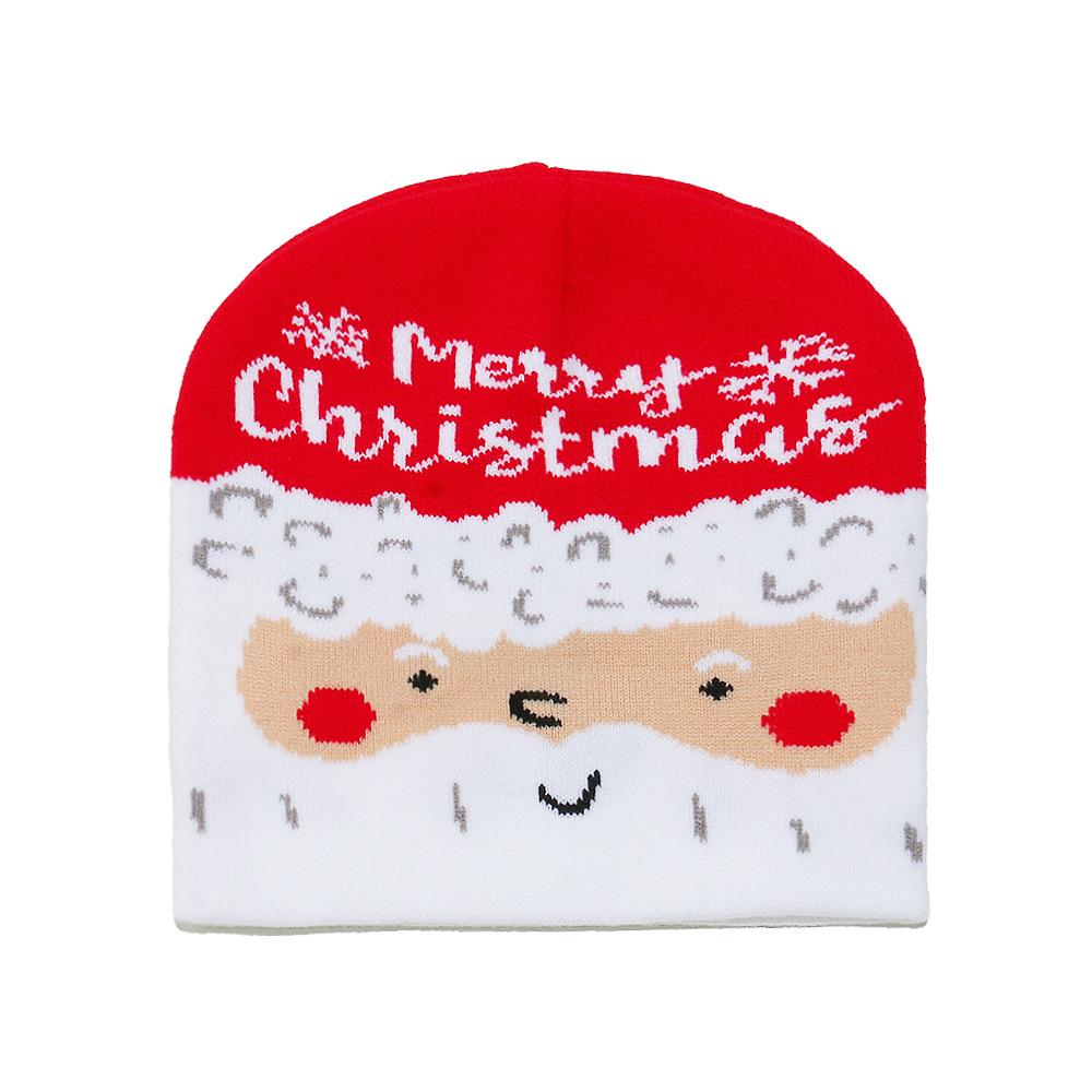

Осень-зима 2025 рождественские шапки для мужчин и женщин праздничная теплая шапка-пуловер Санта снеговик вязаная шапка рождественская шапка M（56-58cm）