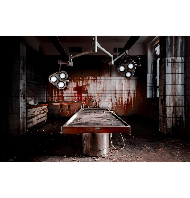 Halloween Pozadí Fotografie Krvavá Zombie Sestřička Pacient Halloween Strašidelný Dům Párty Foto Koutek Strašidelná Nemocnice Pozadí