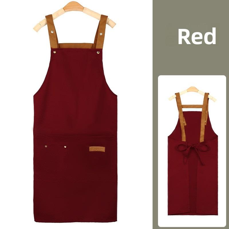 1pcs Waterproof Oil-Resistant Apron Home Kitchen Cooking Apron Workwear for Restaurant/Coffee/Milk Tea Shop