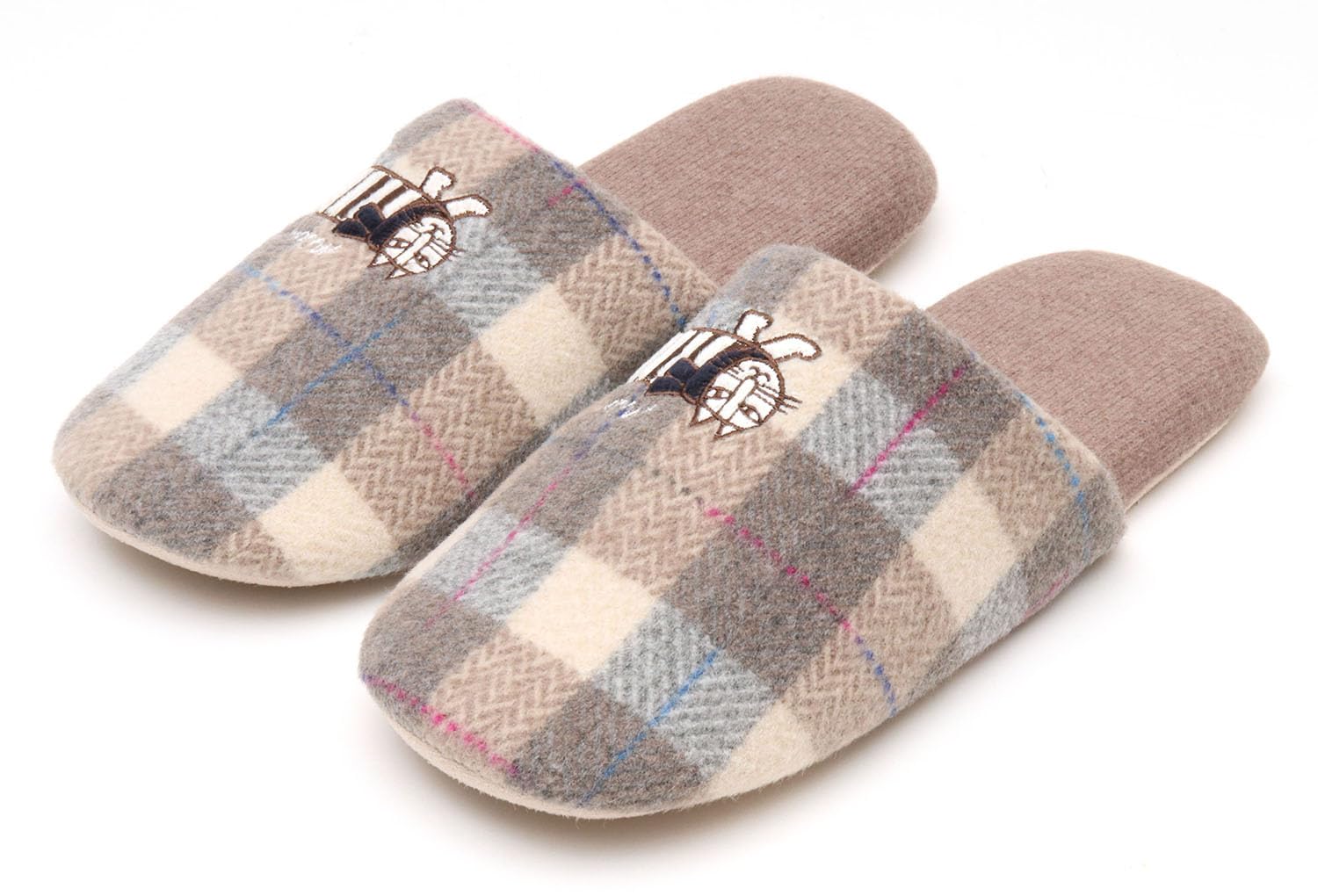 

ЛИЗА ЛАРСОН Клетчатый шарф Тапочки Мики Скандинавский стиль Лиза Ларсон Комнатные тапочки для мужчин и [Милые женские] (Браун, Л.)