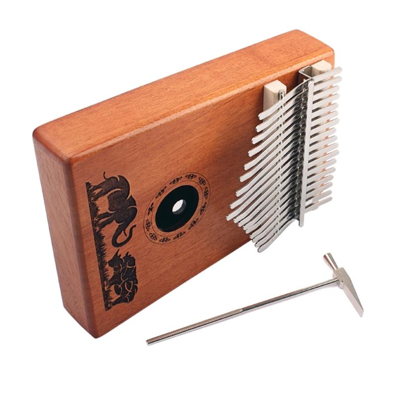 Kalimba 17 Keys Thumb Piano with Study Instruction & Tune Hammer Wood Finger Piano for Kids Adult Beginners Professional