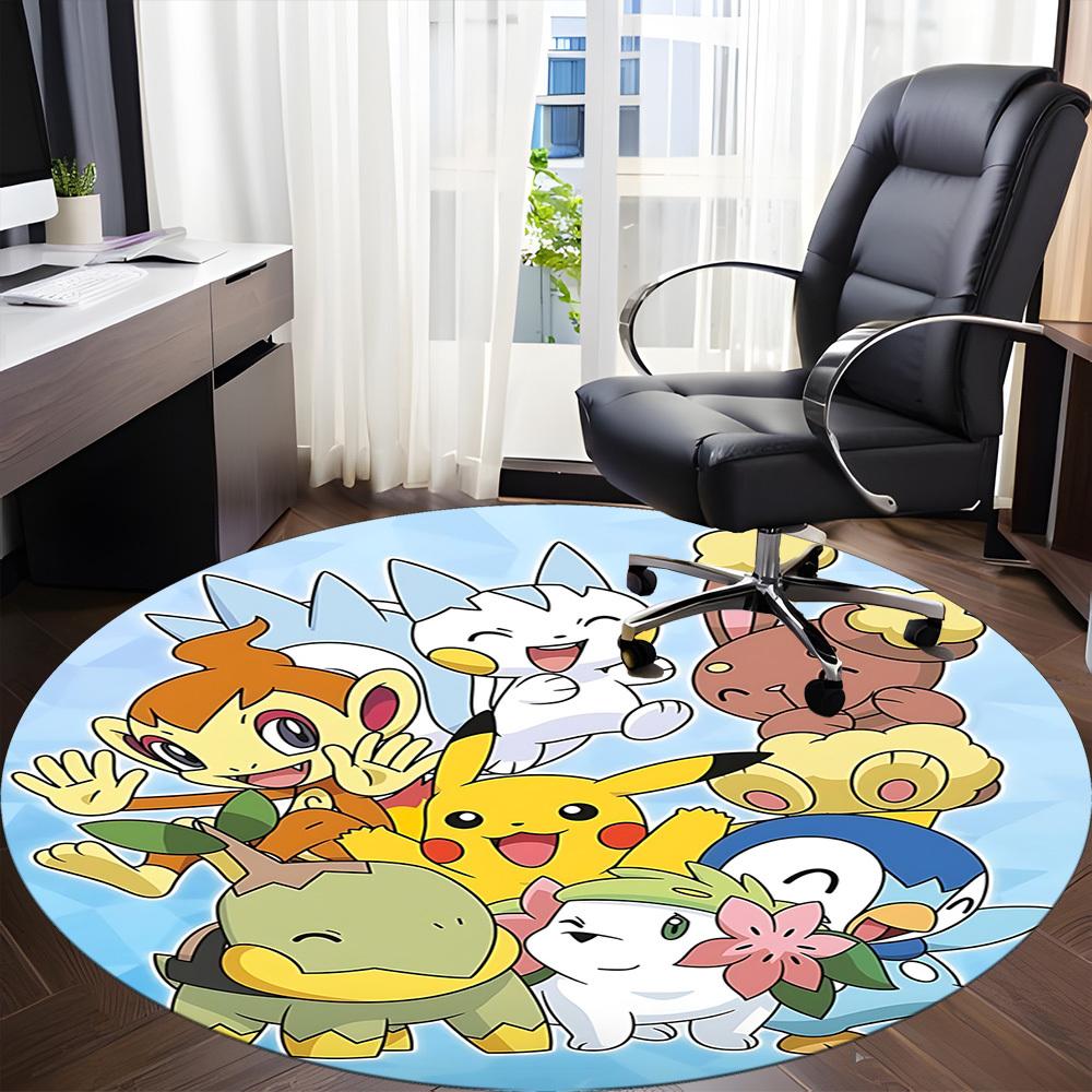 Pokemon Characters Office Round Area Rug, Under Office Chairs Bedroom Living Room Home Decor  a1022262