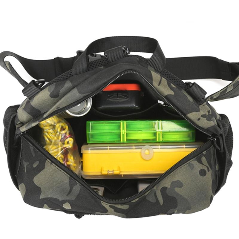 Fishing Tackle Backpack Double Shoulder Pack Splashproof Fishing Waist Bag for Men Large Capacity Backpack