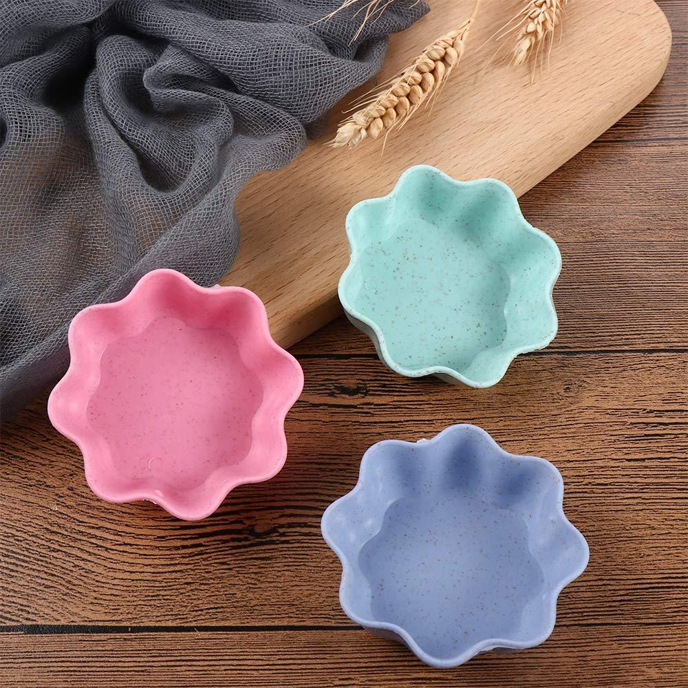 Wheat Straw+PP Material Heart,Flower Shape Tableware Mini Bowls Kitchen Supplies Seasoning Dish