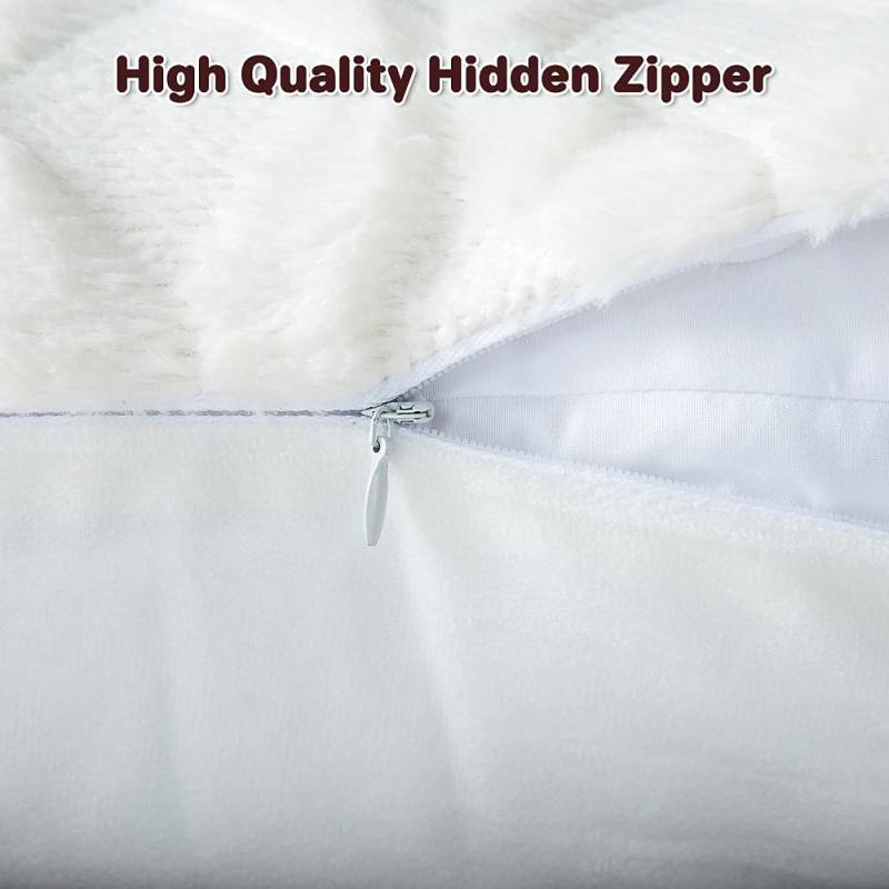 45x45cm Pillowcase Geometric Diamond Block Pattern Plush Cushion Cover Simple Home Sofa Cushion