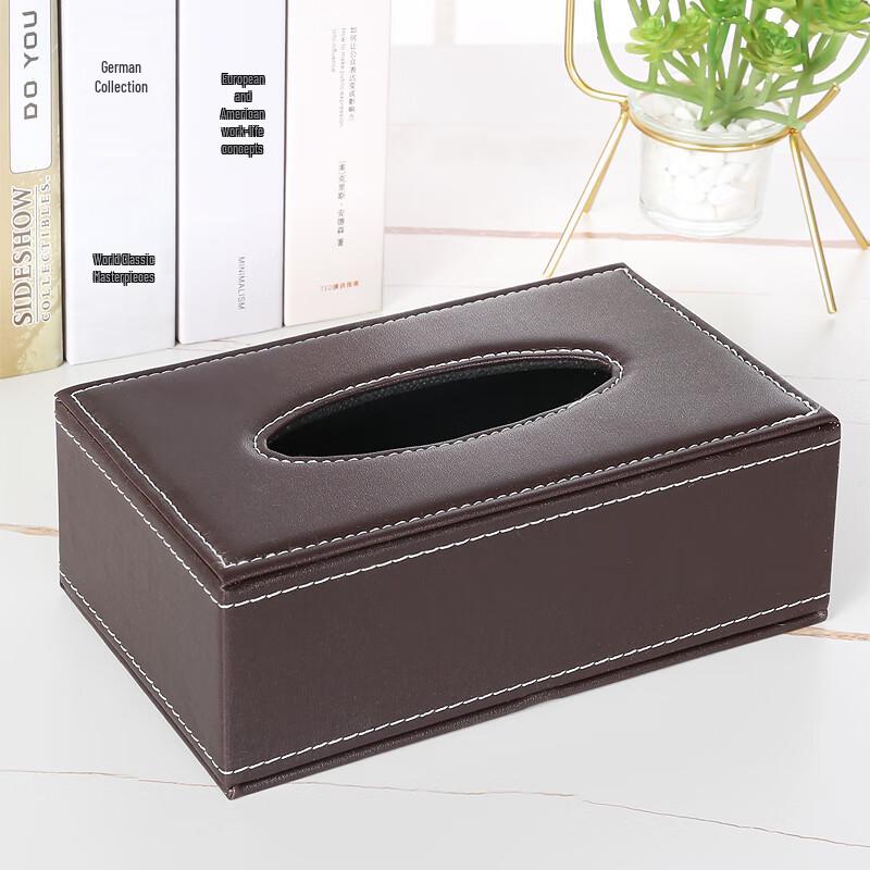 Leather Wood Hotel Tissue Box