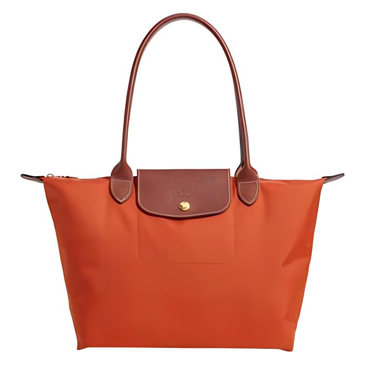 

Longchamp Le Pliage Original Large Capacity Logo Foldable Nylon Canvas With Leather Trim Tote Bag Women Tote Orange 2605089P85 Orange
