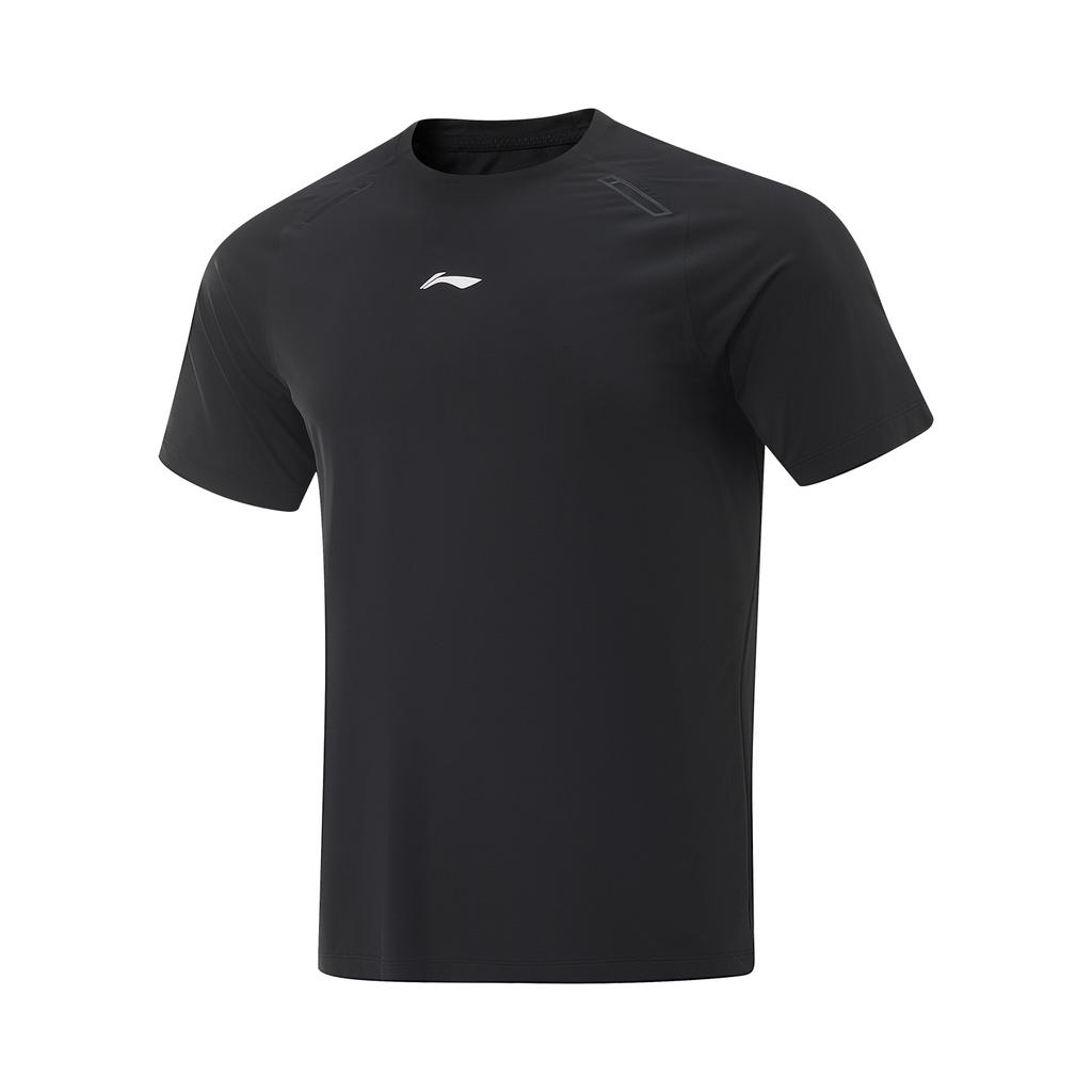Li-Ning Plain Minimalist Sports Casual Round Neck Pullover Short Sleeve T-Shirt Men Tops Black ATSV071-1