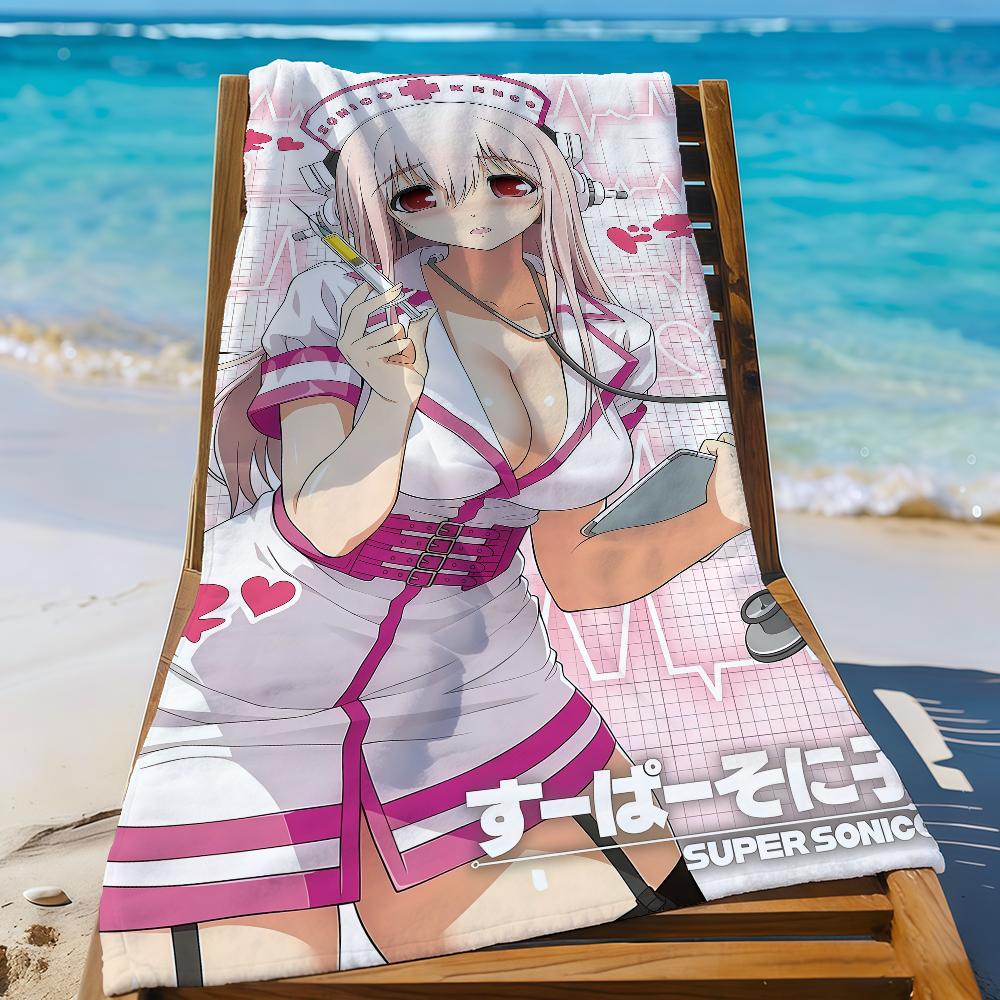 Cute Super Sonico Towel Sports Quick Dry Travel Camping Sandproof Soft Light Large Beach Towel