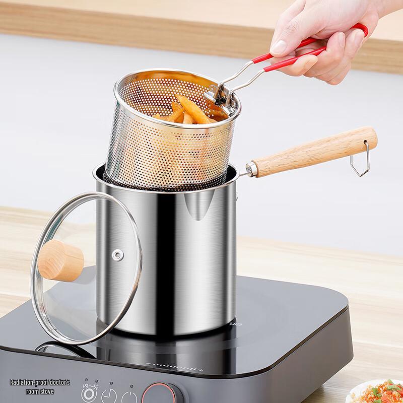 KEGOO 304 Stainless Steel Deep Fryer with Strainer Basket