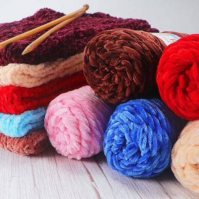 100g/roll Sarf Velvet Yarn Crochet Yarn Baby Plush Yarn Polyester Chenille Yarn Sweater Thick DIY