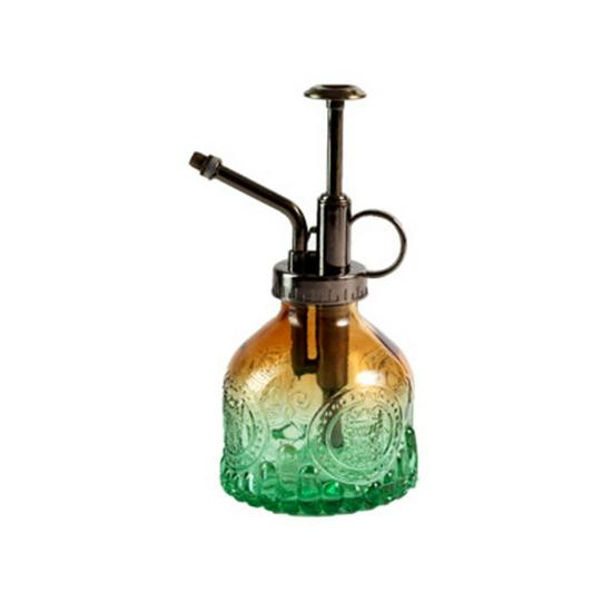 Retro Embossed Glass Spray Bottle – Small Pressure Watering Can for Garden & Home Flowers