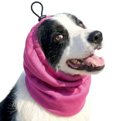 Atmungsaktive Hundekühl-Kopfbedeckung Elastisches Netz Haustier-Snood Hundekühl-Bandanas Sommersaison