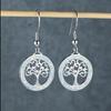 Retro Art Life Tree Blue and White Earrings