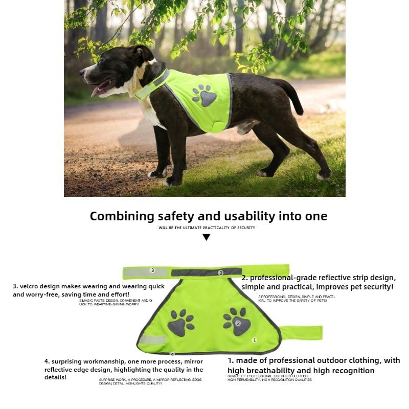 New Reflective Dog Safety Vest for Golden Retrievers, Labradors, and Huskies - Breathable Dog T-Shirt