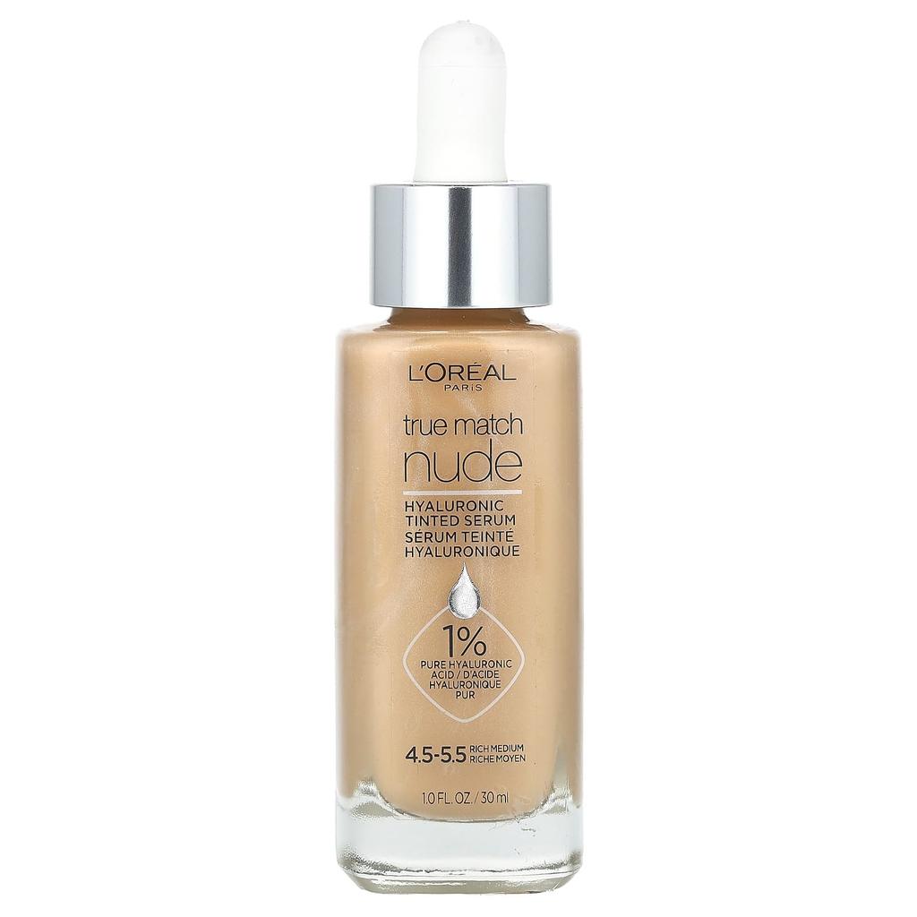 L'Oréal, True Match, Nude, Hyaluronic Tinted Serum, Rich Medium 4.5-5.5, 30 Ml (1 Fl Oz)