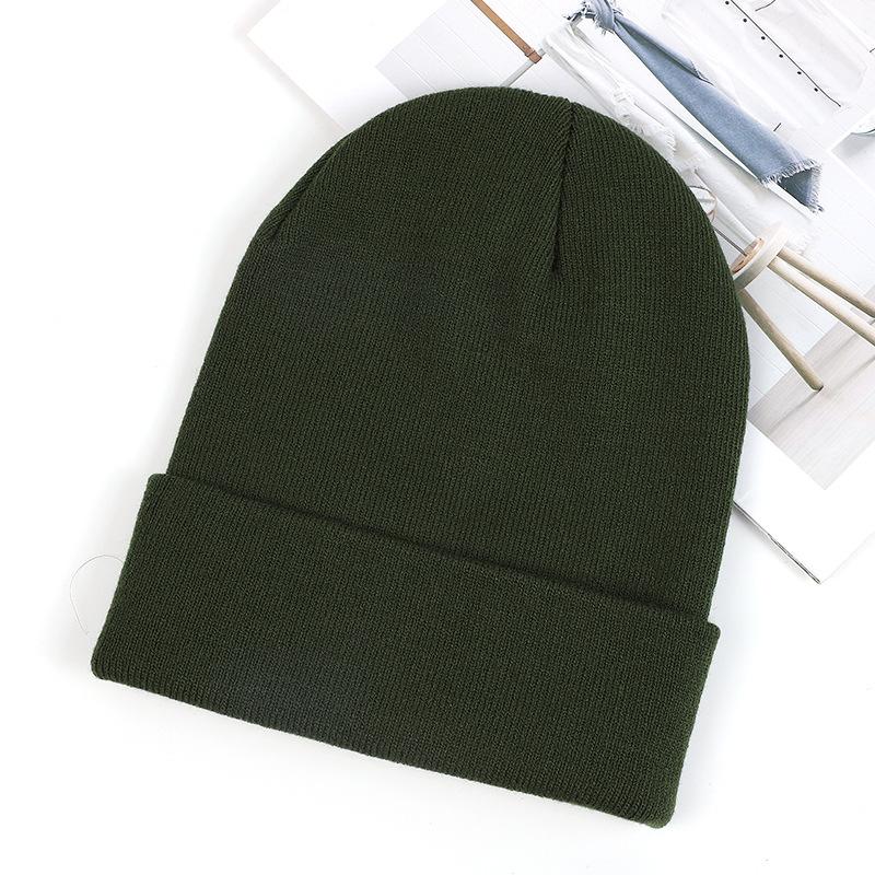 Custom Logo Unisex High Quality Plain Blank Color Winter Hat Cap Acrylic Knitted Beanie