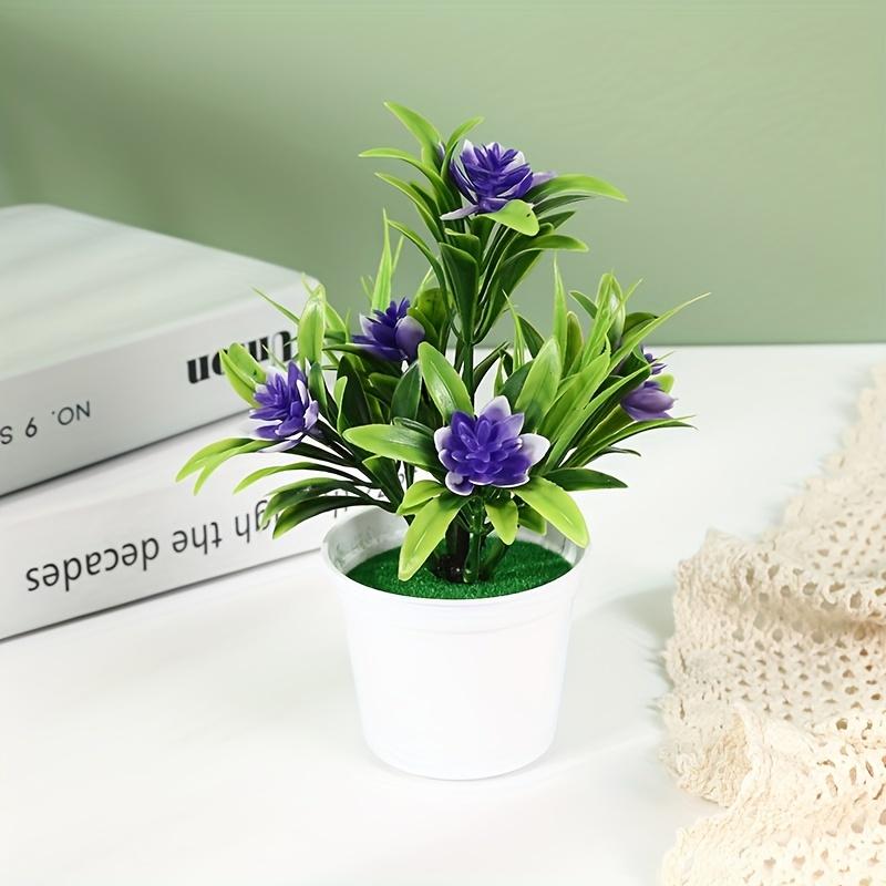 Imitation Bonsai Desk Decor, Fake for Lotus Artificial Flowers, Outdoor Plant Pot, Home and Office Decoration, Gift