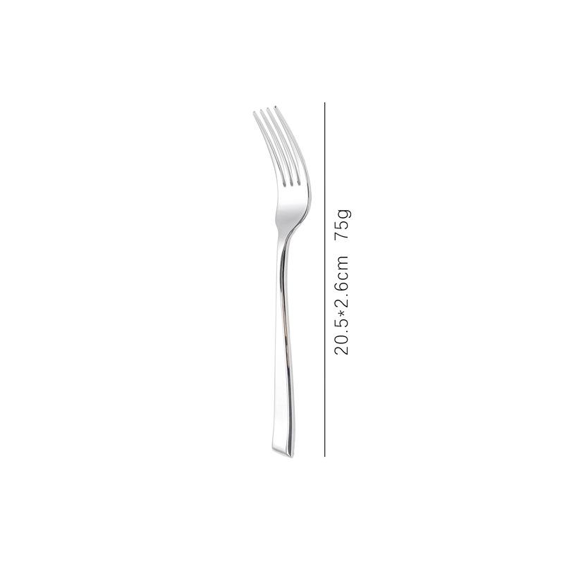 304 Stainless Steel Western Cutlery: Angled Handle Steak Knife, Dessert Spoon, and Fork Set