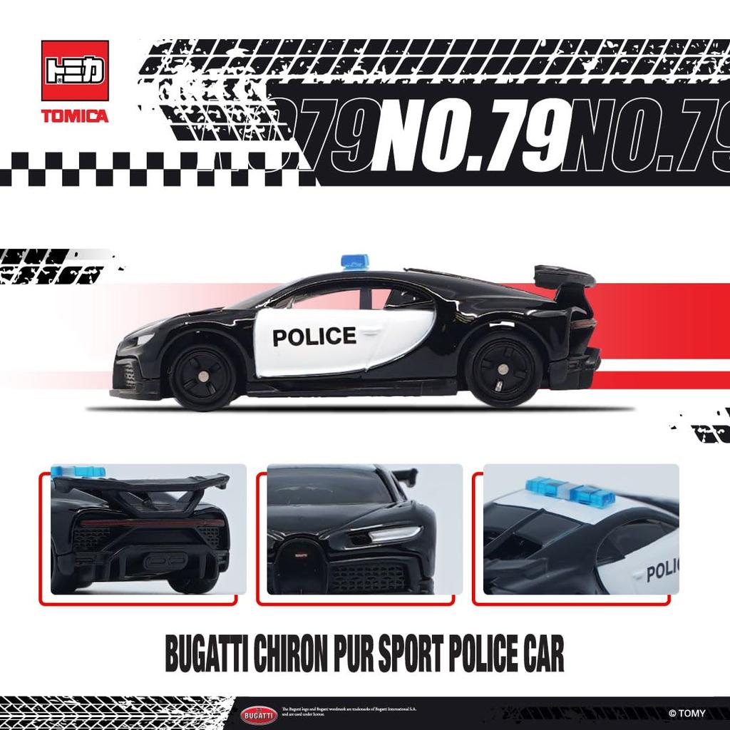 Tomica Asia Exclusive Tomica 79 Bugatti Chiron Pure Sport Police Car [Used]