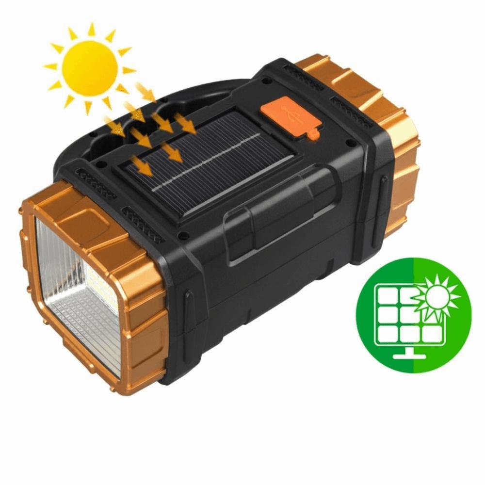 Solar Rechargeable Rechargeable Flashlight Powerful LED Portable Searchlight  Emergency Use