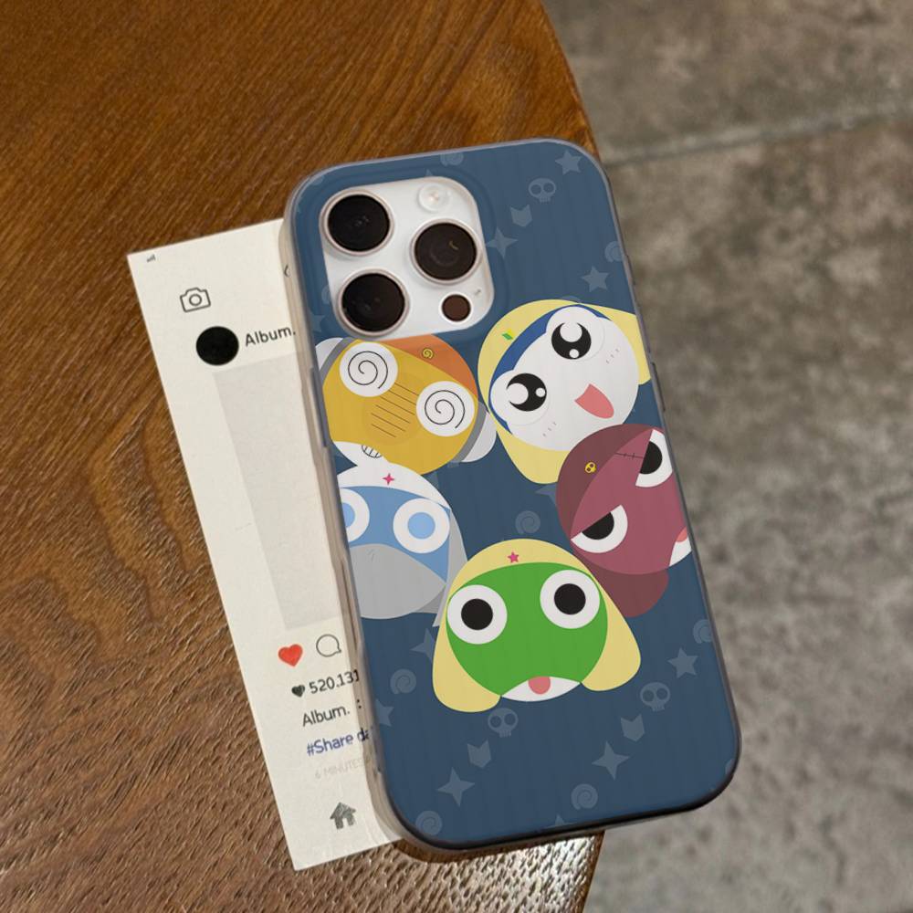 Keroro Frog Cool Gunsou Sergeant Phone Case For IPhone 17 16 15 14 Plus 11 12 13 Pro Max Shockproof Protection Soft Back Cover