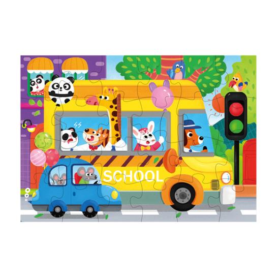 24/48/60Pcs/Set Cartoon Jigsaw Puzzle Toy Animal Vehicle Dinosaur Preschool Leaning Puzzle Game Toddlers Boys